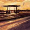 Detail of Gas Station during Sunset Over Stilwell